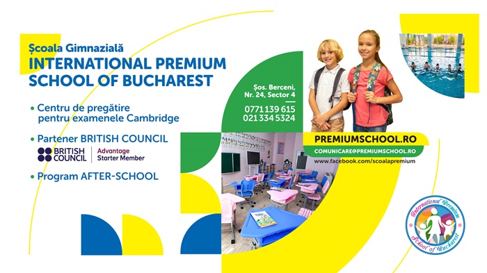 Școala Gimnazială International Premium School of Bucharest vă invită la Săptămâna porților deschise