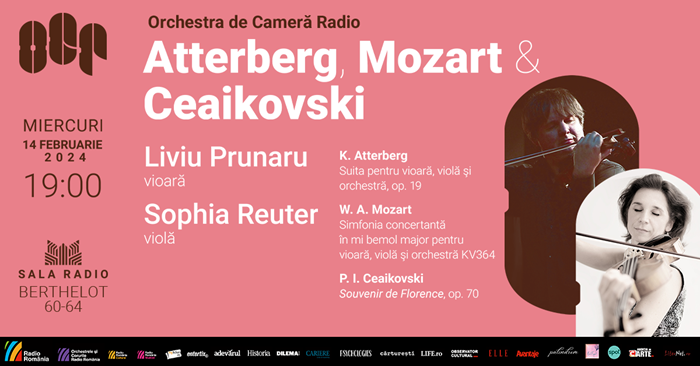 Liviu Prunaru (vioară) și Sophia Reuter (violă):doi invitați extraordinari pe scena Sălii Radio