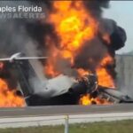 Un avion s-a prăbușit pe o autostradă aglomerată din Florida (Video)