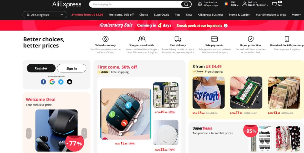 Comisia Europeană amendează cu mai mult de jumătate de miliard de euro platforma AliExpress, deținută de Alibaba