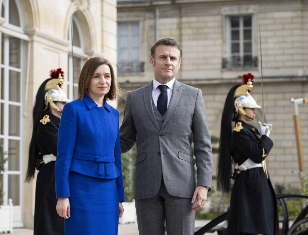 President Macron And Moldova's President Sandu Pre