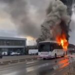 Un autocar plin de copii a ars ca o torță, la Moldova Nouă (Video)