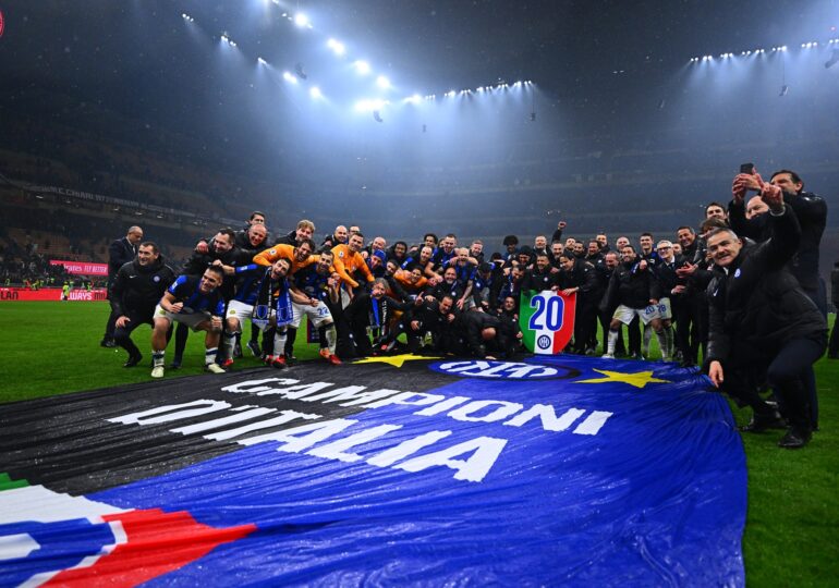 Inter Milano a cucerit al 20-lea titlu de campioană a Italiei din istoria clubului