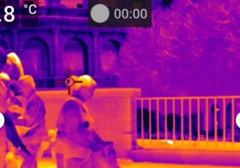 Peste 50°C la Roma, înregistrate cu o cameră termică cu infraroșu a Greenpeace Italia