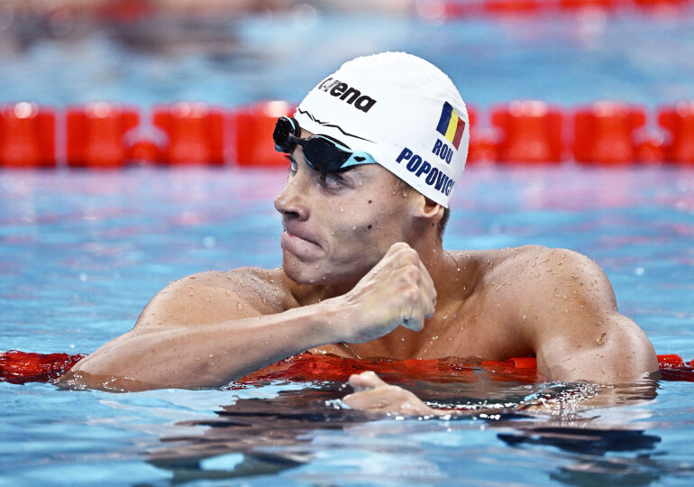 Jocurile Olimpice 2024: David Popovici, în semifinale la 100 de metri liber cu al treilea timp din serii