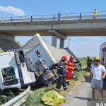 Accident cumplit pe autostrada București-Pitești: O autoutilitară s-a ciocnit cu un TIR (Foto & Video)