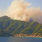 Incendii pe insula grecească Thassos, din cauza trăsnetelor puternice