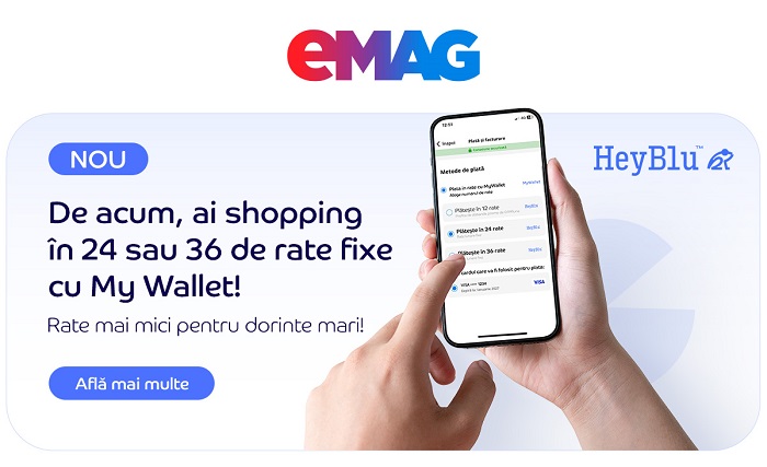 eMAG extinde serviciul de finanțare flexibilă din My Wallet la 24 și 36 de rate