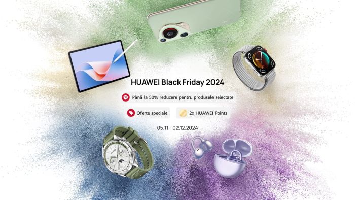 Black Friday 2024 la HUAWEI Store: A mai rămas un singur Black Weekend cu reduceri uimitoare! Campania continuă cu oferte speciale pentru studenți și prețuri reduse la produse exclusive