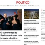 Cazul Georgescu, în Politico: Șeful TikTok, convocat la Parlamentul European pentru rolul platformei în alegerile șocante din România