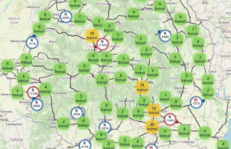 Trenurile care circulă în România pot fi urmărite în timp real