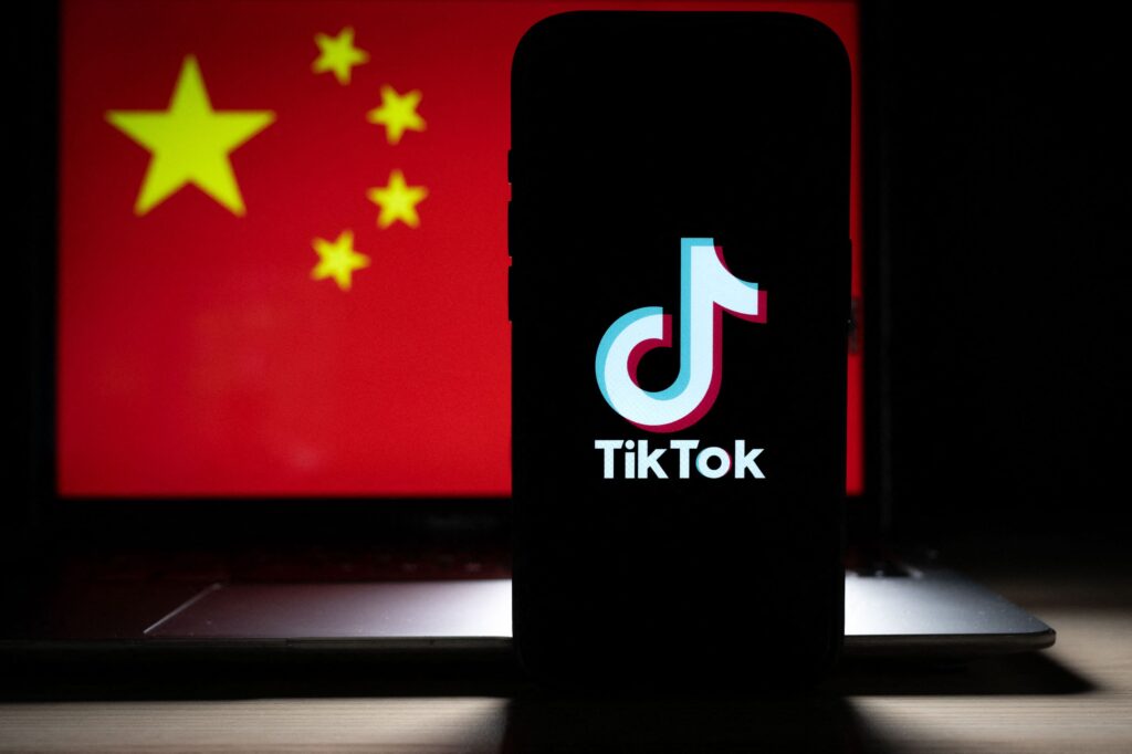 PRC flag and Tiktok