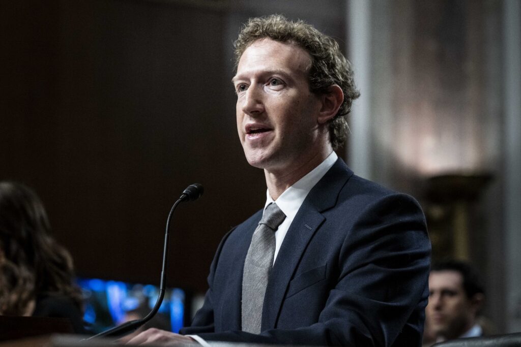 Mark Zuckerberg at a Senate Judiciary Committee He