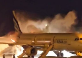 Coada unui avion Airbus a luat foc pe un aeroport din Coreea de Sud. 176 de persoane au fost evacuate (Video)