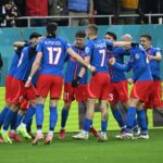 FCSB se bucura dupa gol cu PAOK Salonic