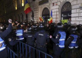 Protesters in Bucharest attacked the gendarmes, set fire to street furniture, and overturned a car