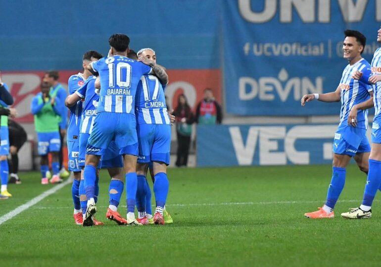 Superliga: Universitatea Craiova câștigă și urcă pe primul loc