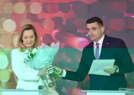 George Simion s-a retras de la dezbaterea electorală după ce i-a oferit flori Elenei Lasconi (Video)