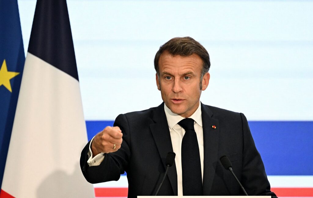 Le président français Emmanuel Macron et sa femm