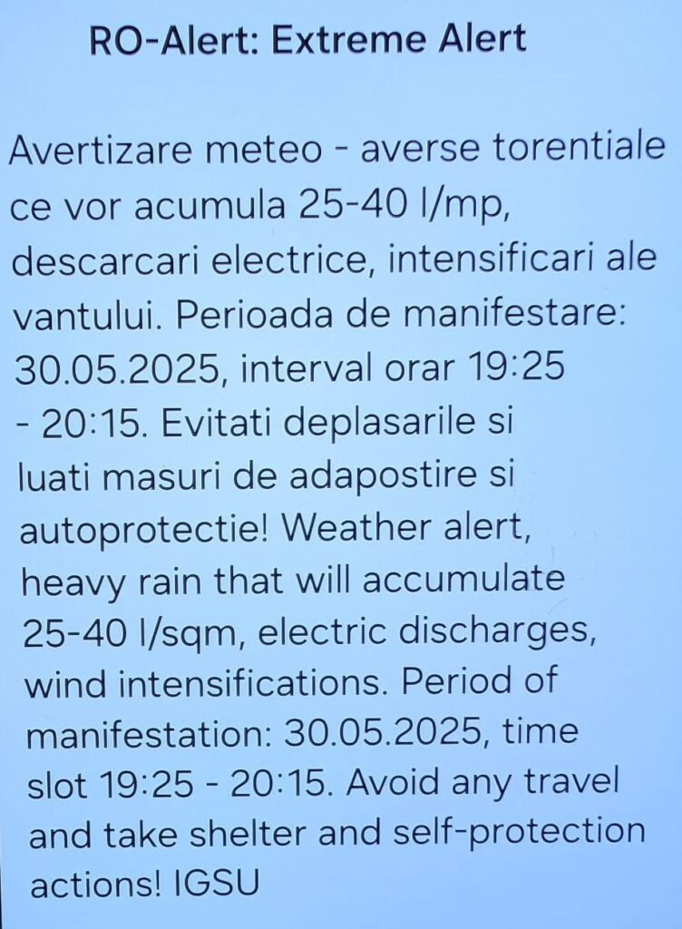 avertizare meteo