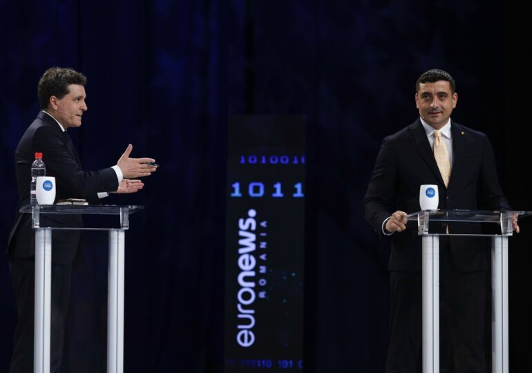 Contre la prima dezbatere TV înainte de turul 2. Simion, despre situația economică: Am fost acuzat pe nedrept de o grămadă de lucruri. Nicușor Dan: Proiectați doar haos