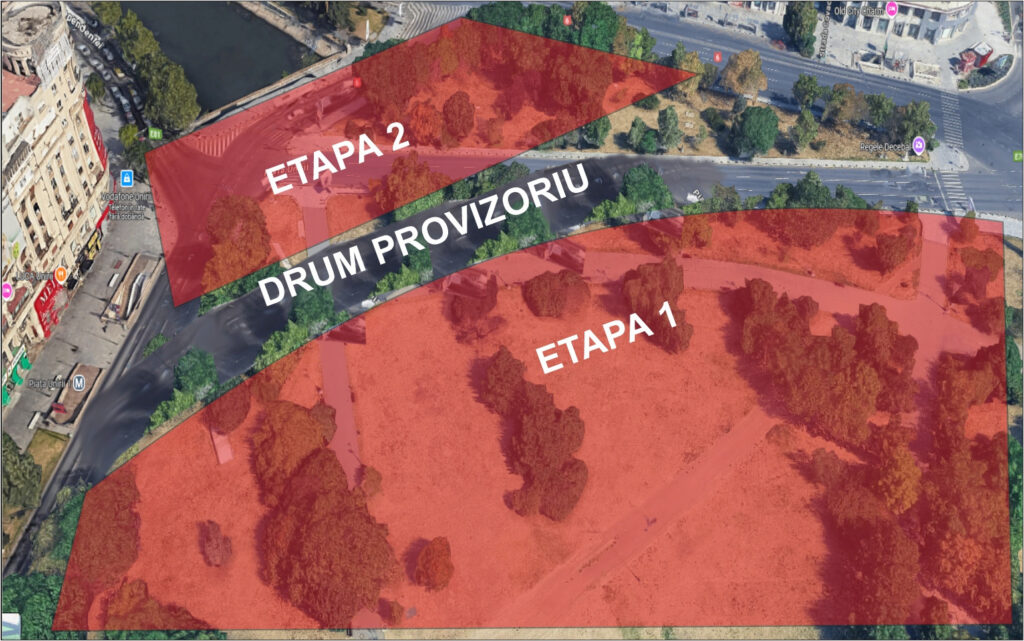 Drumuri provizorii Piața Unirii