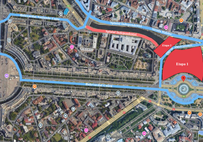 Băluță începe să spargă planșeul Unirii! În câteva zile se închide Splaiul Independenței. Pe unde vom circula și cât țin restricțiile (Video)