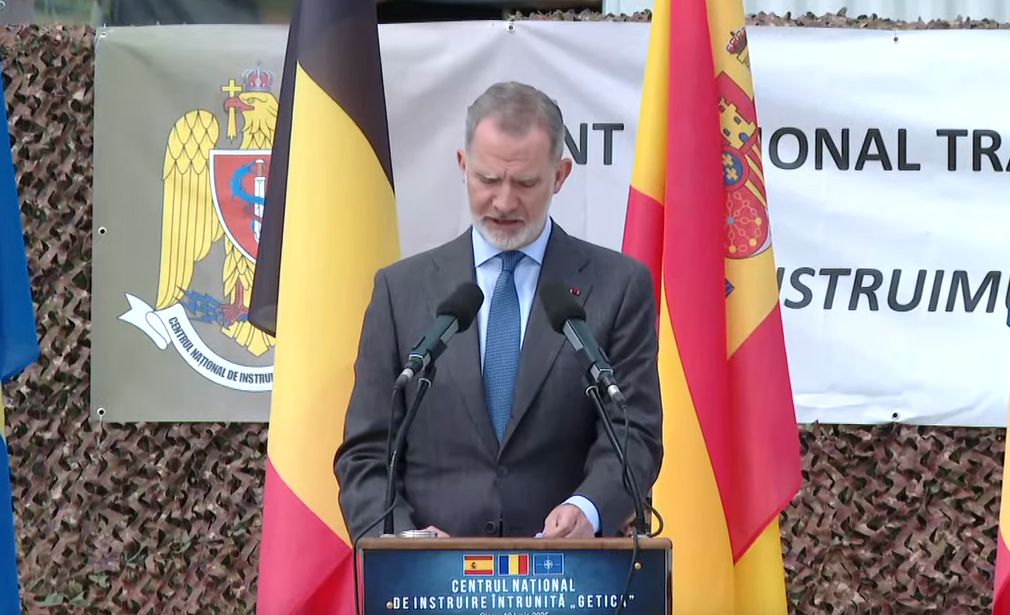 Regele Spaniei, primit la baza militară NATO de la Cincu. Ce i-a spus Nicușor Dan (Video)