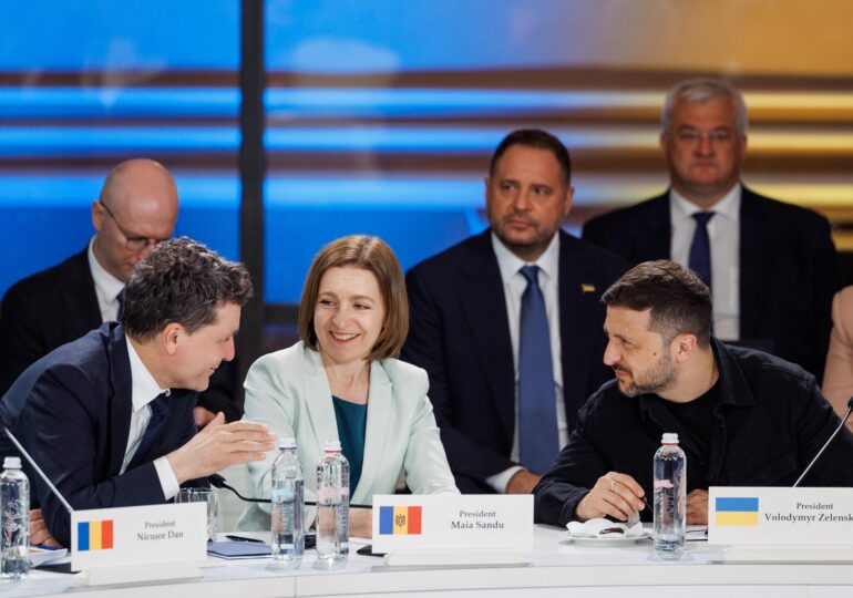 Imagini grăitoare de la Odesa - Maia Sandu, între Nicușor Dan și Volodimir Zelenski: "Să fim generația care a stat ferm și a protejat pacea"