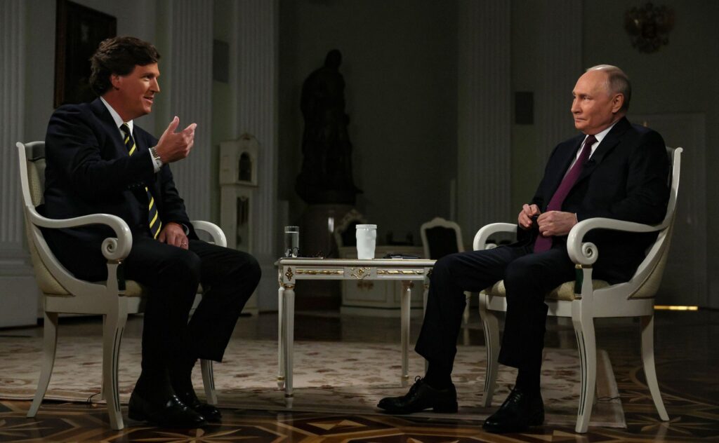 Russian President Putin interview with Tucker Carl