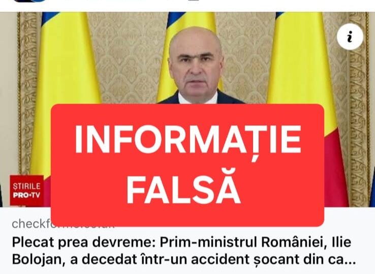 Fake-news care anunță decesul premierului Ilie Bolojan într-un accident rutier