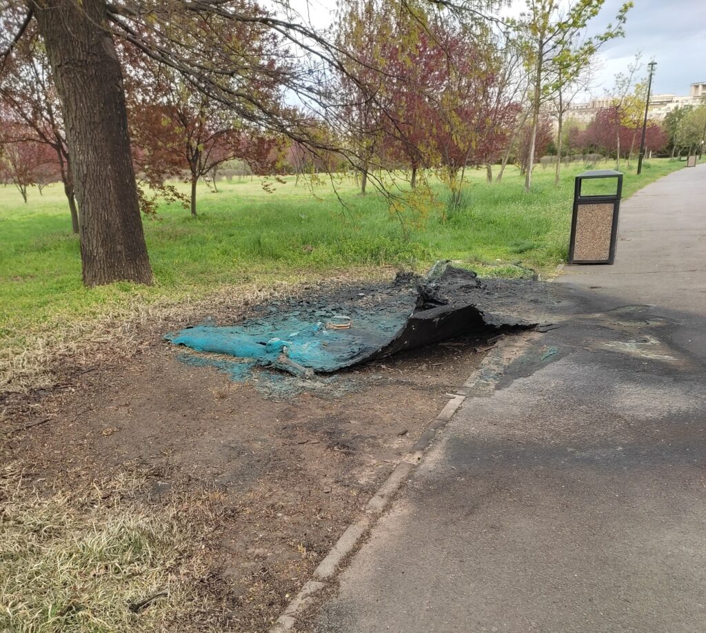 toalete incendiate Parcul Izvor