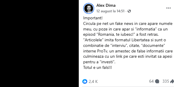 Alex Dima denunt frauda 2