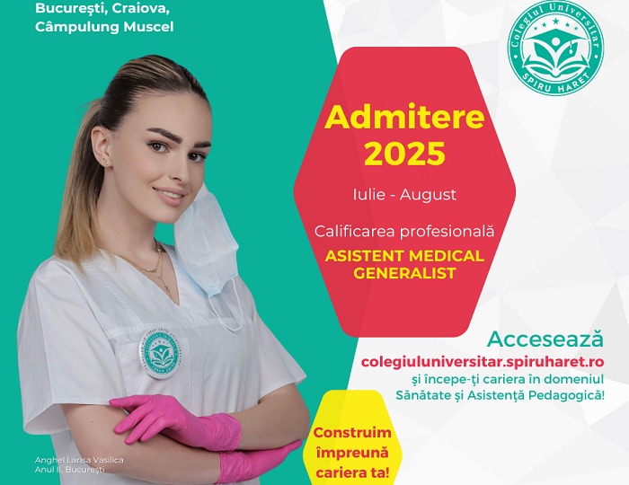 Colegiul Universitar Spiru Haret organizează admitere pentru anul școlar 2025-2026 până la finalul lunii august