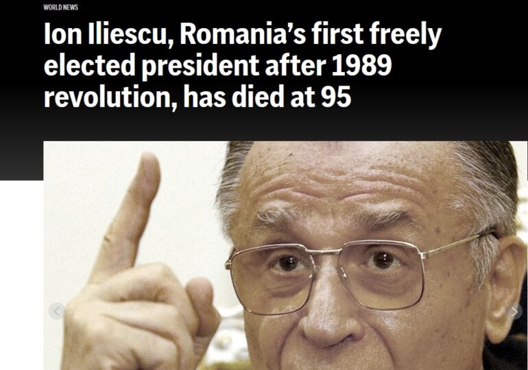 Presa străină reflectă moștenirea contrastantă lăsată de Ion Iliescu - de la intrarea în NATO la crime împotriva umanității