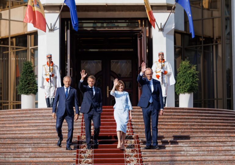 Macron, Tusk și Merz, la Chișinău: Dacă Moldova nu este în siguranță, nici Europa nu este