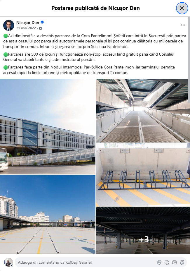 inaugurare parcare Pantelimon Nicusor Dan