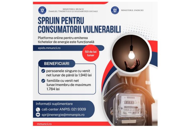 Tichetele de energie pot fi solicitate online, începând de azi. Platforma EPIDS e funcțională