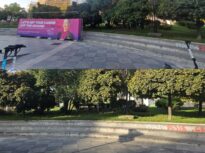 După un an de produs bani ilegal, panoul fantomă de la Universitate a dispărut. Rămâne rușinea PMB, care l-a tolerat acolo