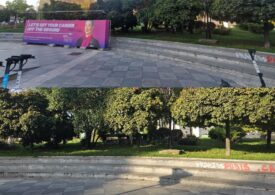 După un an de produs bani ilegal, panoul fantomă de la Universitate a dispărut. Rămâne rușinea PMB, care l-a tolerat acolo