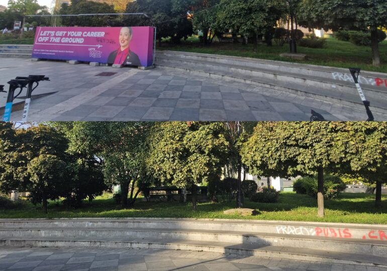 După un an de produs bani ilegal, panoul fantomă de la Universitate a dispărut. Rămâne rușinea PMB, care l-a tolerat acolo