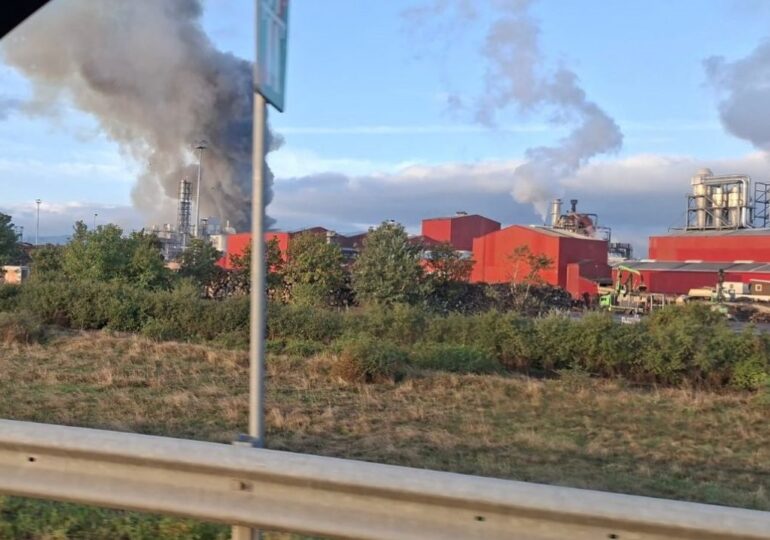Incendiu la o fabrică de prelucrare a lemnului din Sebeș. 4 oameni răniți, a fost activat Planul roșu de intervenție (Video)