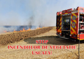 Prahova: Incendiu cu degajări mari de fum, în apropiere de Ploiești. Focul s-a extins pe 80 de hectare