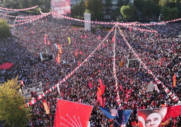 Proteste în Turcia: Zeci de mii de persoane, la o manifestație a opoziției la Ankara (Video)