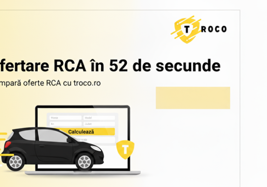 Troco.ro lansează cel mai rapid calculator RCA din România: ofertare în câteva secunde, cu date minime