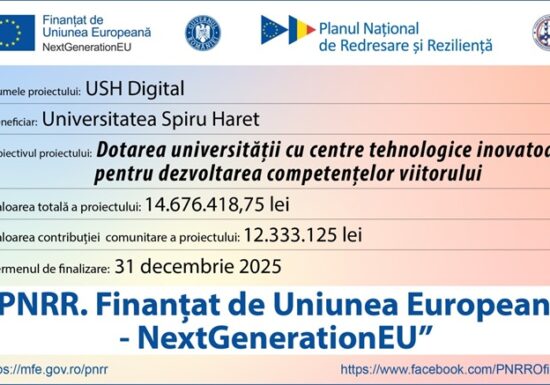 Universitatea Spiru Haret investește peste 14,6 milioane de lei în digitalizarea educației prin proiectul USH Digital