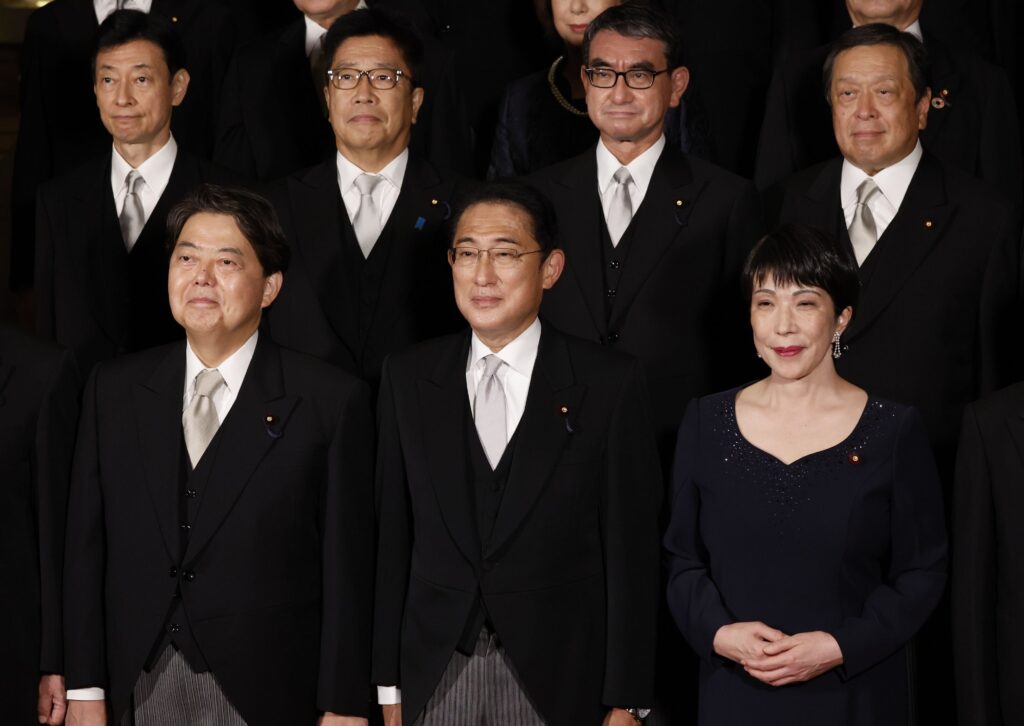 Japan's Prime Minister Fumio Kishida and his cabin