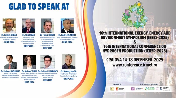 Vorbitori de marcă au confirmat prezența la ICH2P și IEEES 2025, evenimente organizate de ICMET Craiova și Universitate din Craiova