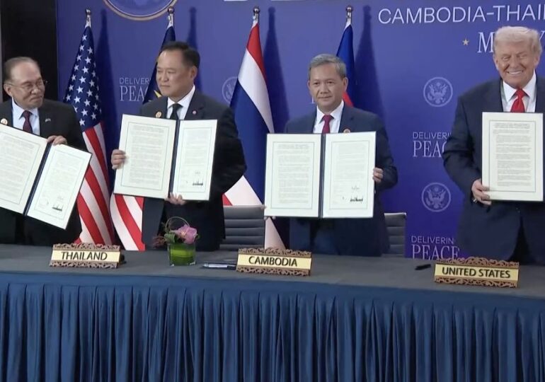 A fost semnat acordul de pace între Thailanda și Cambodgia, în prezența lui Trump (Video)