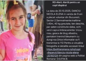 UPDATE A fost găsită fetița de 9 ani pentru care Poliția a emis Ro-Alert